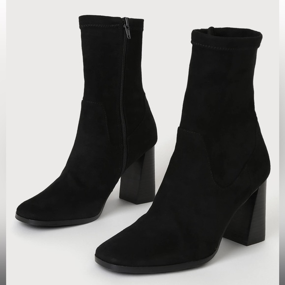 Kyrie Black Suede Square Toe Mid-Calf Boots Size 6 Chinese Laundry - Picture 7 of 9